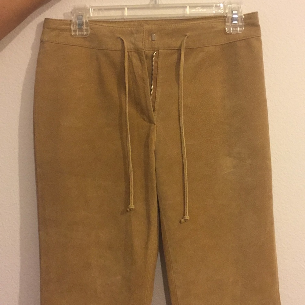 Boston Proper tan suede pants